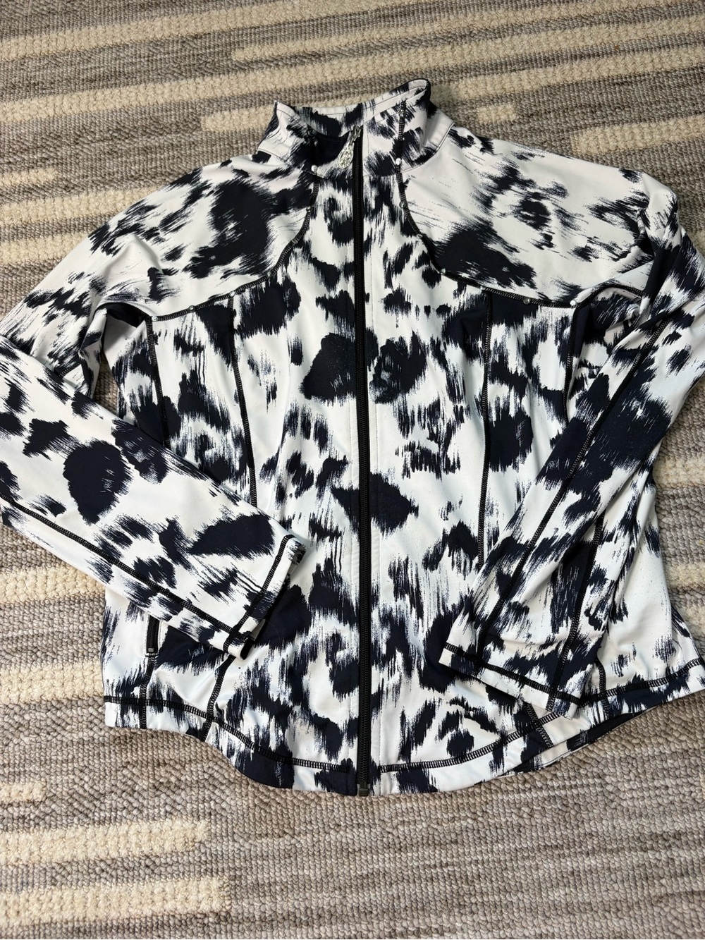 Christine Alexander Black & White Printed Bomber Jacket